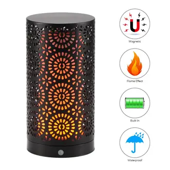 

Portable USB Rechargeable LED Flickering Flame Light Halloween Christmas Decoration Lamp With Magnetic Base