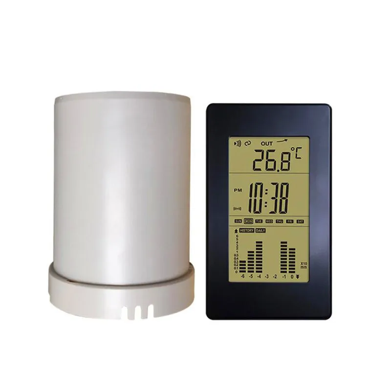 

Automatic Digital Displa In/Outdoor Temperature Weather Station Rainfall Statistics Recorder Wireless Rain Gauge New