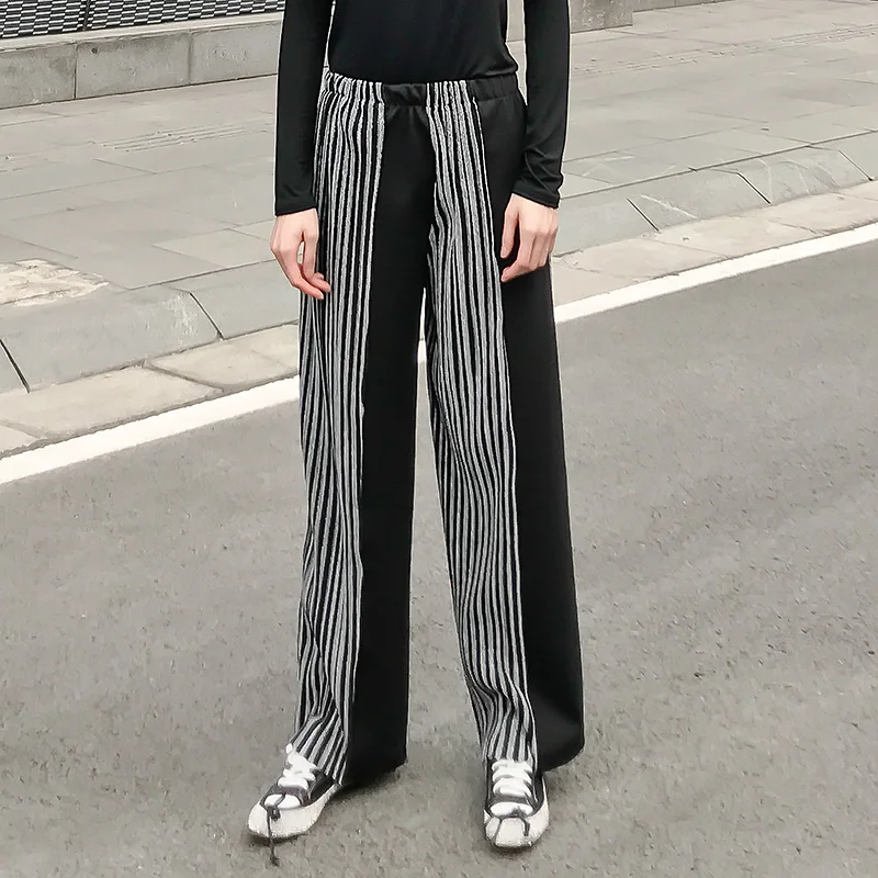 Black Y Elástico Casual Invierno Suelta Ancha Pantalones 2018 El La De Otoño Moda Largo Cintura Largos Femenina Nuevo Superaen Pierna CwXTHH