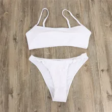 Swimwear Women High Cut Bikini Set Bandage String Swimsuit Female Sexy Bathing Suit Women Push Up Two Piece Swim Wear For Ladies spaghetti straps string high cut two piece swimsuit
