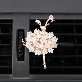 

LEEPEE Car Aroma Diffuser Auto Decors Car Air Vent Perfume Diamond Ballet Girl Auto Outlet Air Freshener Solid Fragrance