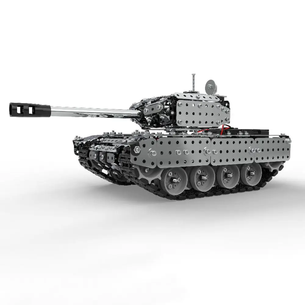 952pcs Metal Stainless Steel RC Battle Tank Building Blocks Educational Toys Remote Control RC Toy Gift for Kids Boys