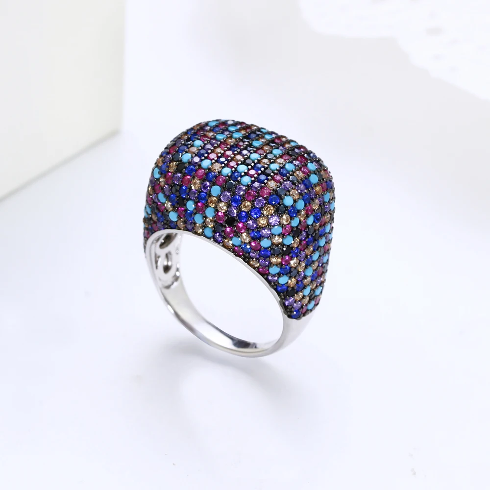 DreamCarnival 1989 Recommend High Square 925 Silver Rings for Women Weddding Anniversary Must Have Luxury Zircon Ring SJ31022RB