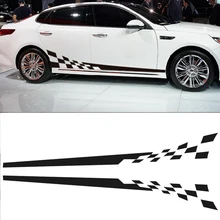 

2pcs Car Decal Vinyl Body Sticker Race Checkered Graphics Side Stickers