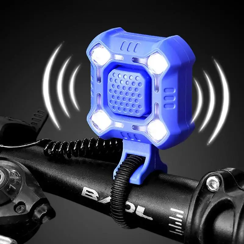 

4LED Bicycle Front Light USB Charging 5 Modes Waterproof MTB Road Bike Head Lamp with 140dB Warning Bell