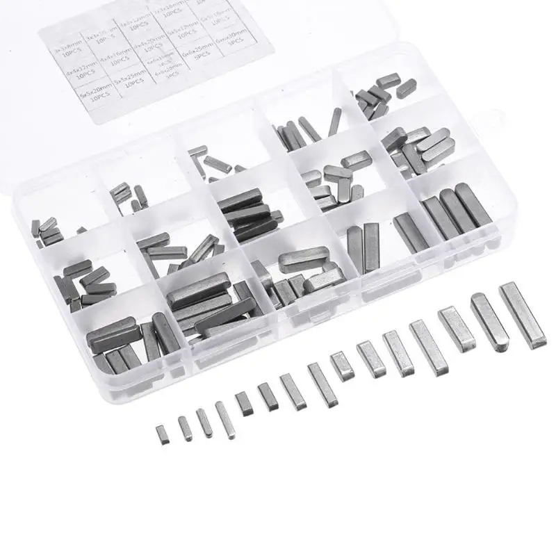 

140pcs 3mm 4mm 5mm Round Ended Feather Key Parallel Keysteel Drive Shaft