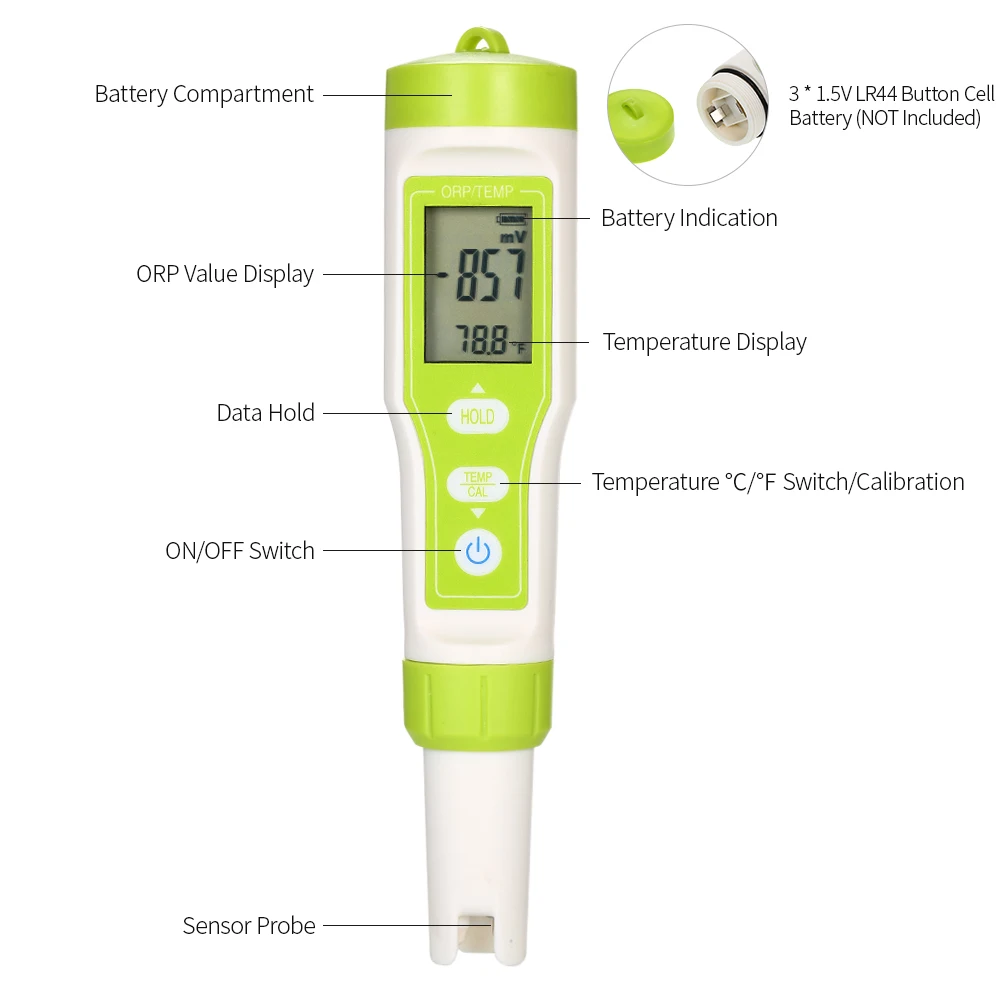 Ручка Тип ORP/TEMP метр термометр профессиональный ORP тестер качества воды окисление снижение потенциал монитор для аквариума