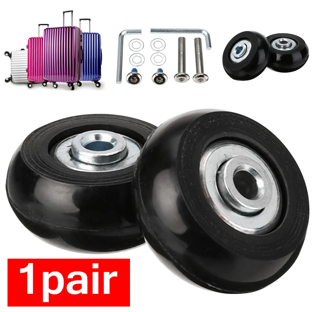 Review  1 Pair Luggage Suitcase Replacement Wheels Axles Repair Parts Kit Wrench Bearing Wheel Roller 40/50