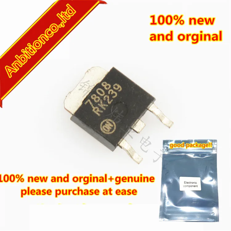 10 шт. новинка 100% оригинальный MC7808CDTRKG MC7808 7808 TO-252 трехконтактные Положительные