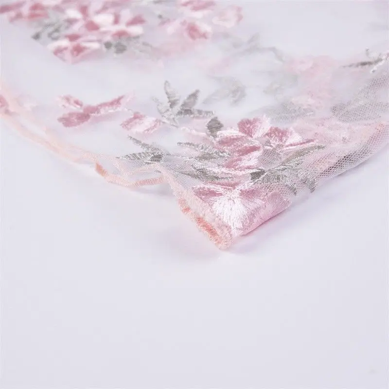 Women Long Sleeve Shirts Transparent See Through Sheer Mesh Fishnet Crop Tops Embroidery Flower Tops Blouse thin Tees Women Long Sleeve Shirts Transparent See Through Sheer Mesh Fishnet Crop Tops Embroidery Flower Tops Blouse thin Tees