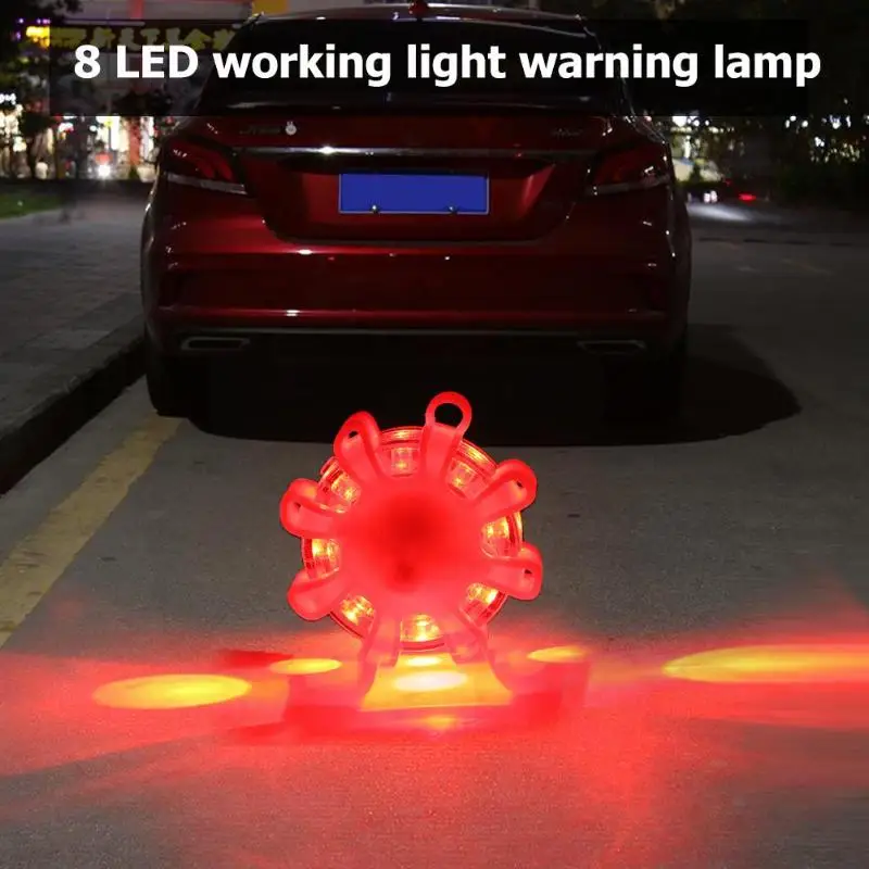 Мини 8LED мигающий предупреждающий свет Аварийные рабочие огни Магнитный фонарик
