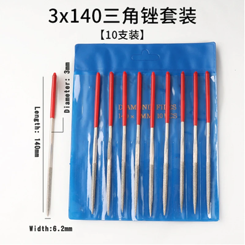 Shina 10pcs 3x140mm Triangle Diamond Grit File Set Sharpening For Wood Metal Plastic Shina 10pcs 3x140mm Triangle Diamond Grit File Set Sharpening For Wood Metal Plastic