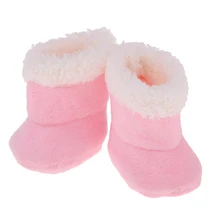 Lovely Pink Plush Boots Shoes For Mellchan Baby Doll 9-11 Inch Reborn Girl Doll Clothing Accessories