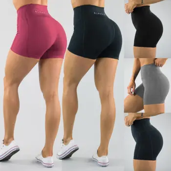 

Fashion Women's Workout Waistband Skinny Slim Shorts Button Solid Comfortable Ladies Short Casual Clothing M-3XL