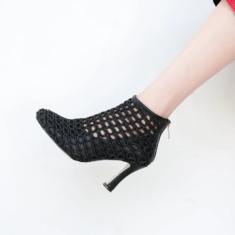 D638 Chaussures Blanc Dentelle D'emballage En Fermeture Talons Hauts Femmes De Pour Soirée D'été À 8 Glissière Femme white 5 Pompes Cm Boîte Black Cuir Style 2 rqrEPB