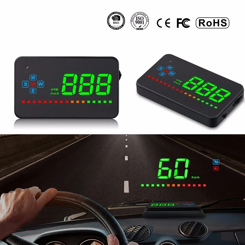 Автомобильный GPS навигатор OHANEE A2 HUD 3 5 дюйма компас с сигнализацией скорости для