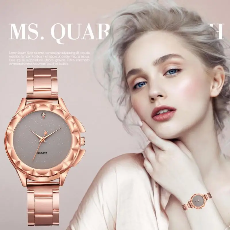 

Women Starry Sky Watch Fashion Steel Strap Diamond Quartz Watches Gifts Business Women Watches