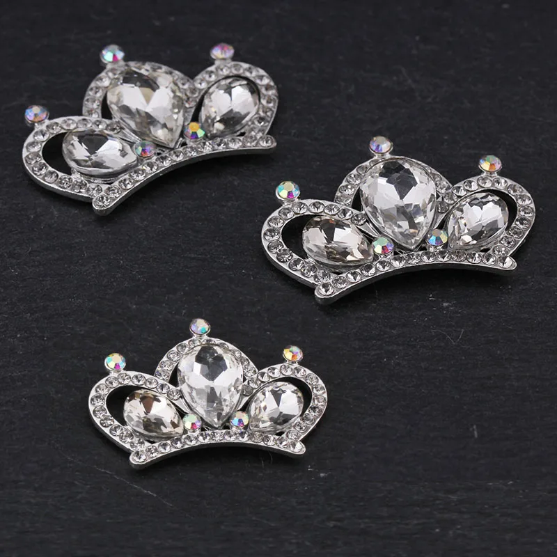 Серебряная корона со стразами украшение для детской и женской одежды|Ювелирная