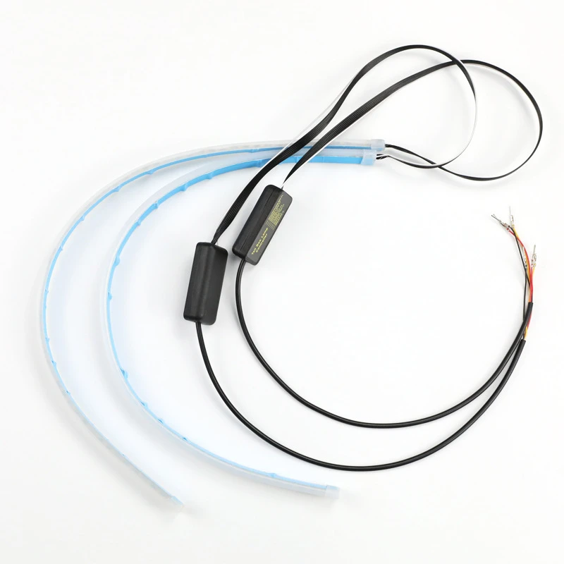 

2Pcs 60cm Waterproof Flexible Universal Car led DRL Daytime Running Light Flow Runs Headlight LED Strip Brake Turn Signal Light