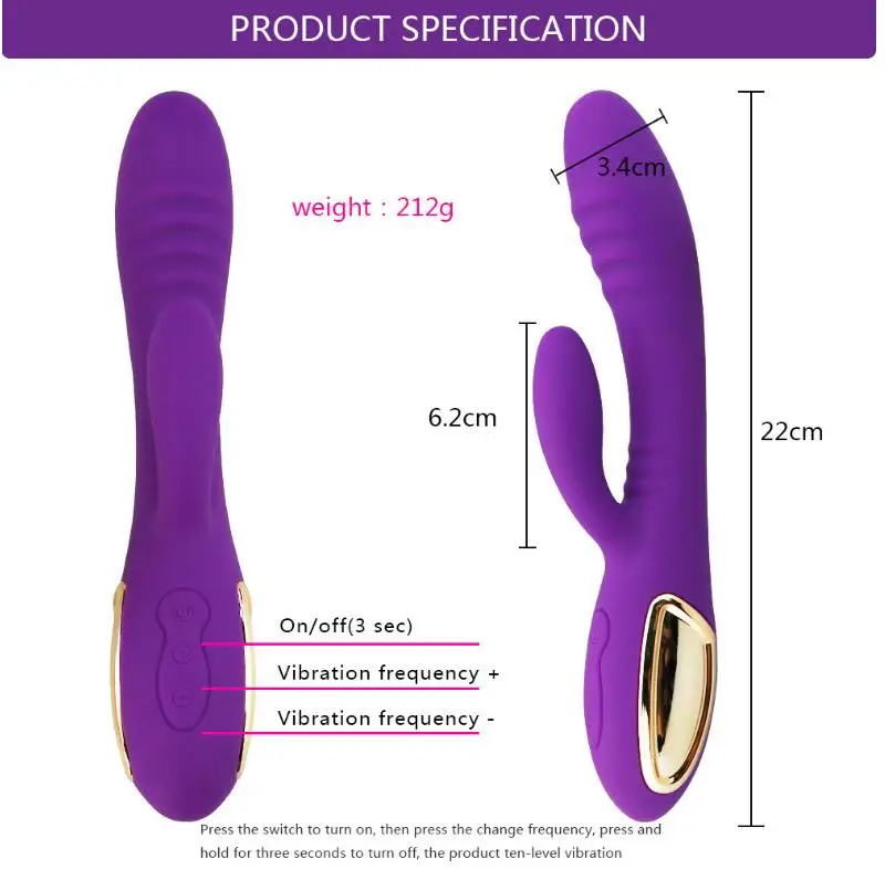 2 motor 10 Speed Strong Rabbit Vibrator, Clitoris Stimulator G-spot Massager, Sex Toys For Women Female Masturbator Sex Shop