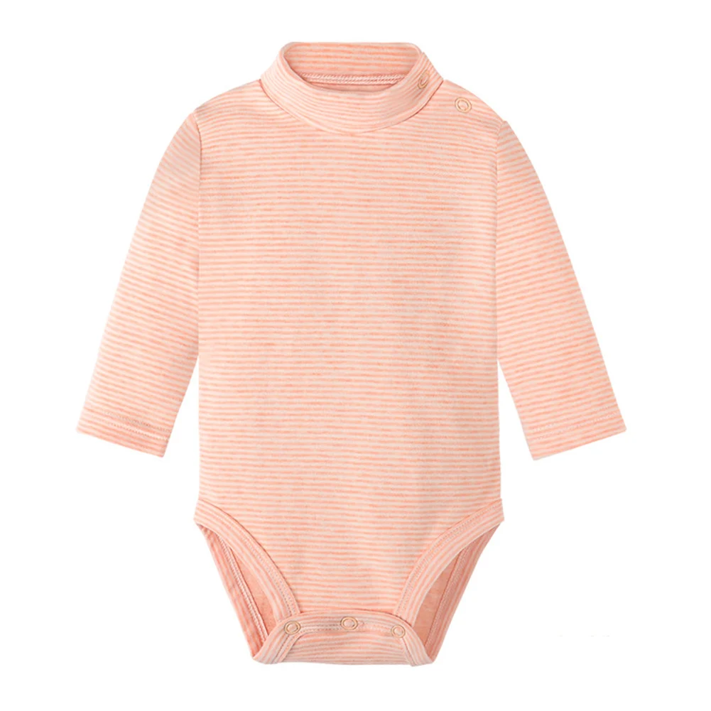 Long Sleeve Bodysuit with Collar Baby Vests Solid Color Onesiesin