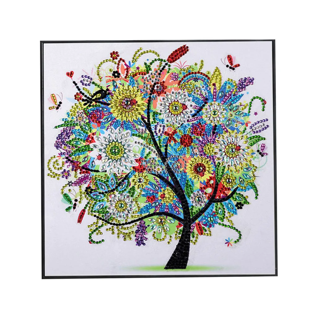 

Diamond Embroidery Winter Flower Tree Special Shaped Diamond Painting Needlework Rhinestone 5D Drill Diy Crystal Painting