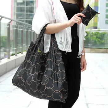 Fashion Unisex Foldable Handy Shopping Bag Reusable Tote Pouch Recycle Waterproof Storage Handbags Sample Travel Bag