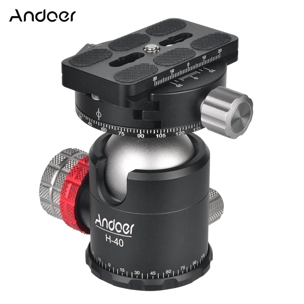 Andoer H 40 Professional Camera Tripod CNC Double Panoramic Head for