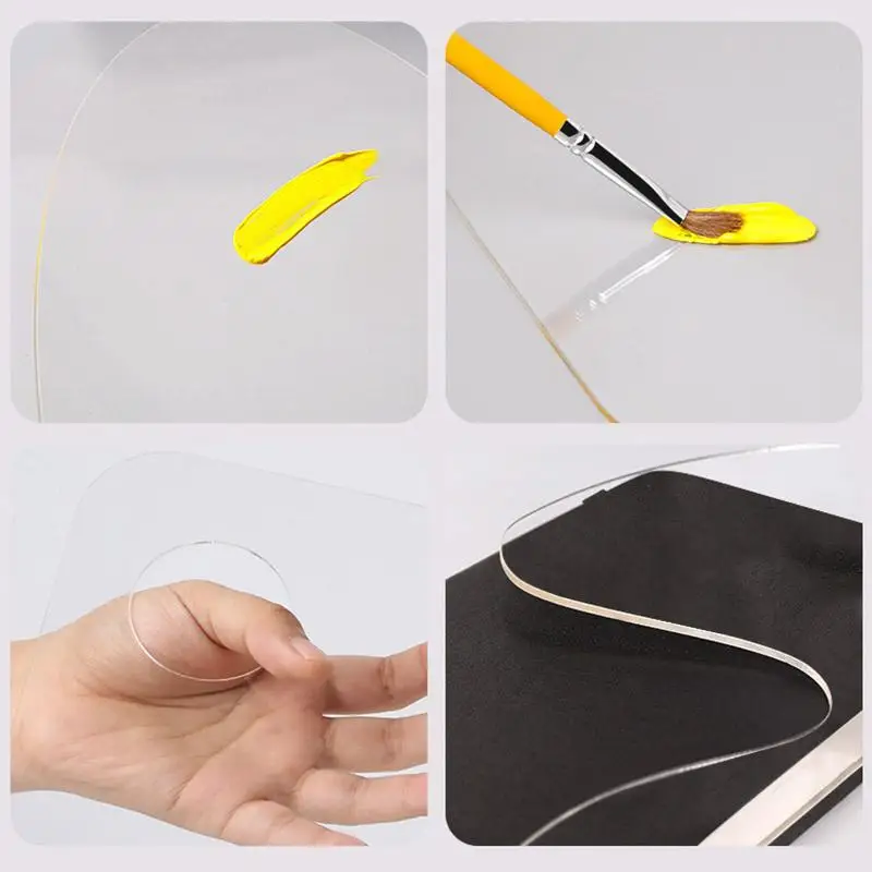

Acrylic Oval Palette Transparent Not Hurt The Hand Durable Comfortable Watercolor Oil Painting Acrylic Gouache Drawing Palette
