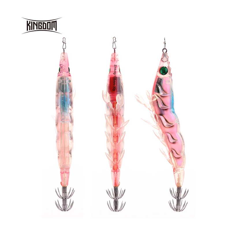 Kingdom Hot Fishing Squid Lure 108mm 20g High Quality Sinking Hard Baits Squid Shrimp Jig Lure Fishing Tackle Wobblers