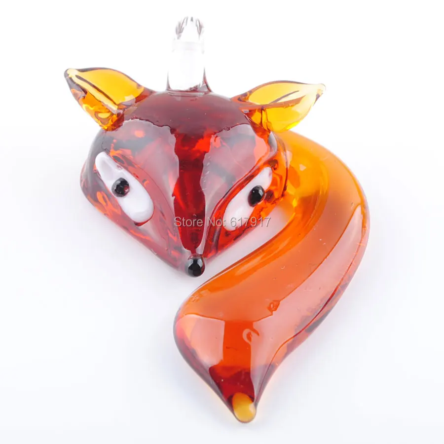 RONGZUAN Тигр желтый милый умный лиса Lampwork стекло кулон из бисера животных для