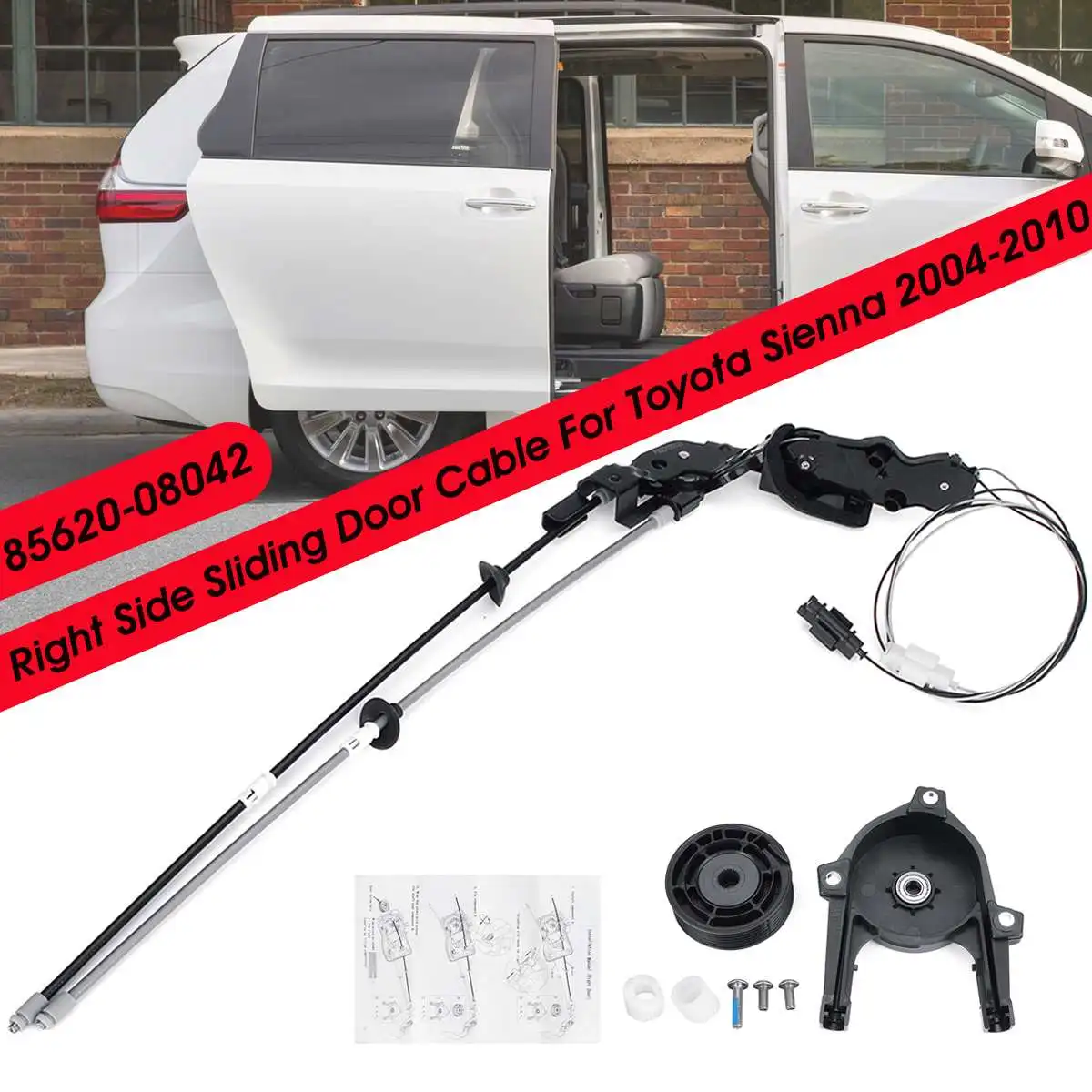 Set Car Right Panssager Side Sliding Door Cable Kit W O Motor