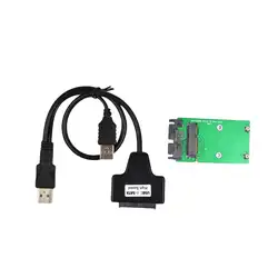 Mini Pcie Msata 3X5 Ssd до 1,8 дюймов Micro-карта адаптера Sata + Usb Micro-Sata кабель 7 + 9Pin 13Pin Usb к Ssd Usb к Mini Pcie