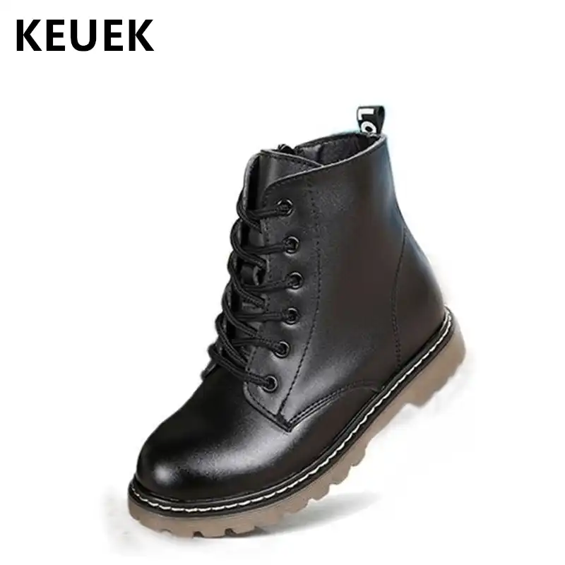 kids black military boots
