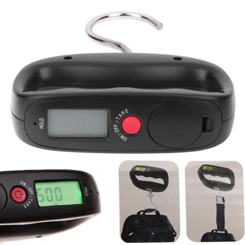

Portable Mini Hand Held Plastic 50kg/10g LCD Digital Fishing Hanging Electronic Scale Pocket Hook Weight Luggage Scale