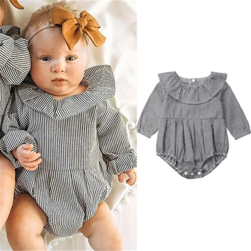 

2019 New Arrival Newborn Baby Girls Long Sleeve Striped One-Pieces Baby Bodysuit Jumpsuit Outfits Toddler Infant Fashion Clothes