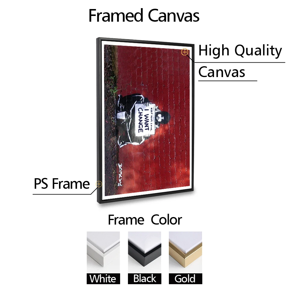 Граффити Бэнкси на холсте, художественные принты, картины в рамке, художественный плакат, поп-украшение, картины на холсте, фото для спальни, домашний декор