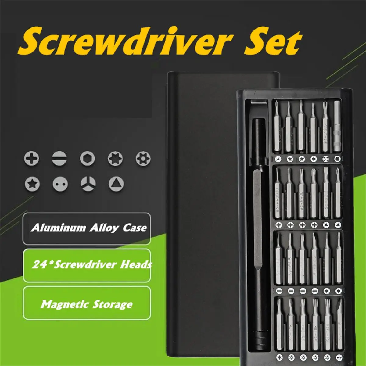 

Multi-function 24 in 1 Tool Steel Aluminum Alloy Screwdrivers Set 60HRC Magnetic Screwdriver Repair Kit Cases Hand Tool Sets