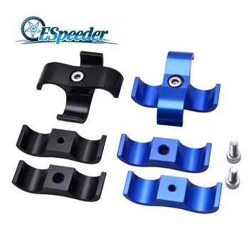 

ESPEEDER Black Blue 2Pcs AN6 13mm Braided Rubber CPE Hose Line Clamp Aluminum Alloy Anodized Separator Divider Clamp Kit