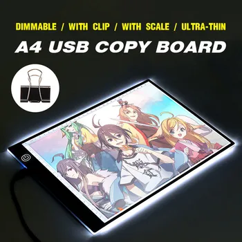 

USB Dimmable LED A4 Paper LED Copy Pad Art Drawing Tracing Stencil Writing Board for Touch Type Artist Plate Acryli Material