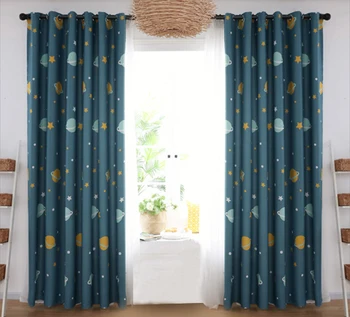 

Universe Star Window Curtain for Living Room Blackout Curtains Three Sizes One Piece Polyester Bedroom Living Room Curtain