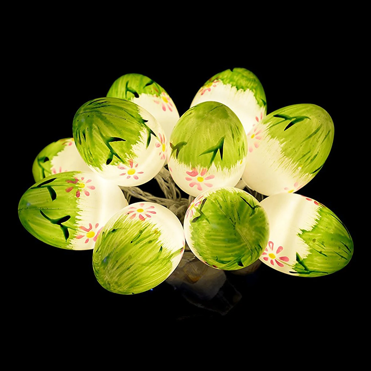 

10 LED Decorative Lights Decorative Battery Powered Easter Egg Colorful Christmas String Lights (White)