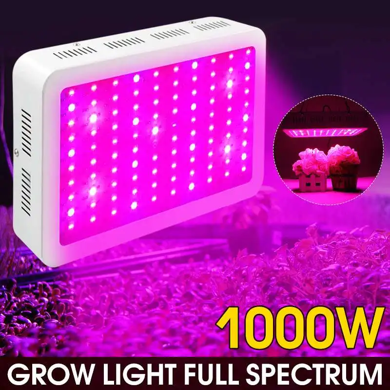 

1000W Full Spectrum Panel LED Grow Light AC85~265V Greenhouse Horticulture Grow Lamp for Indoor Plant Flowering Growth 22800LM