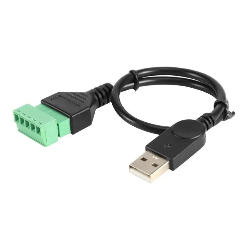 4pcs USB 2.0 Type A Male to 5 Pin Screw Shield Terminal Adapter Converter