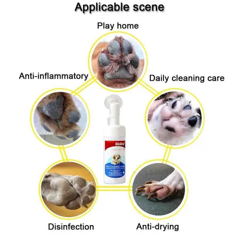 150 мл портативная пена для чистки ног для домашних животных, для собак, не моется, натуральный уход за пальцами, для чистки лап, грязных ног, инструменты для мытья ног для собак