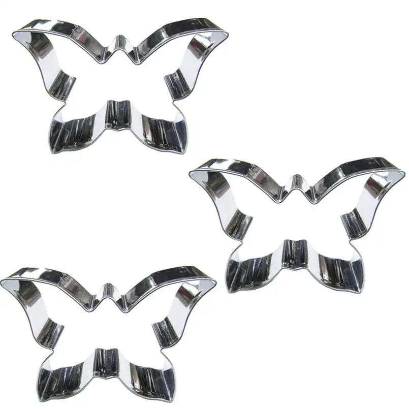 

Butterfly shape 3 piece biscuit cutting molds, baking tools, cake decorating soft candy tools.