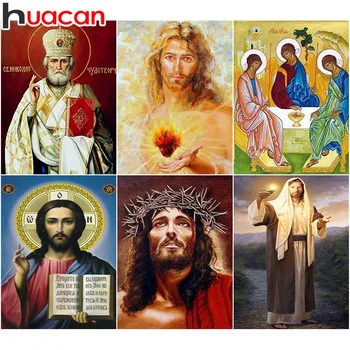 

HUACAN Diamond Painting Cross Stitch Religion Jesus 5d DIY Full Square Diamond Mosaic Madonna Pharaoh Rhinestone Decoration Home