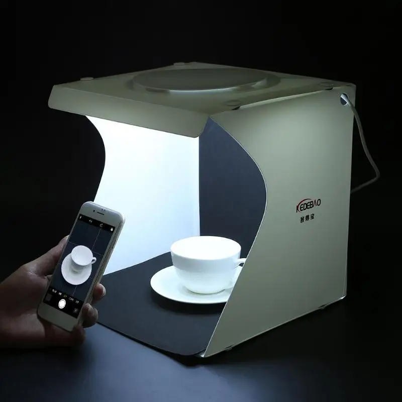 

1Pcs Portable Mini Foldable Photo Studio Softbox Light Room Box Tabletop Shooting Tent Built In Double LED Light