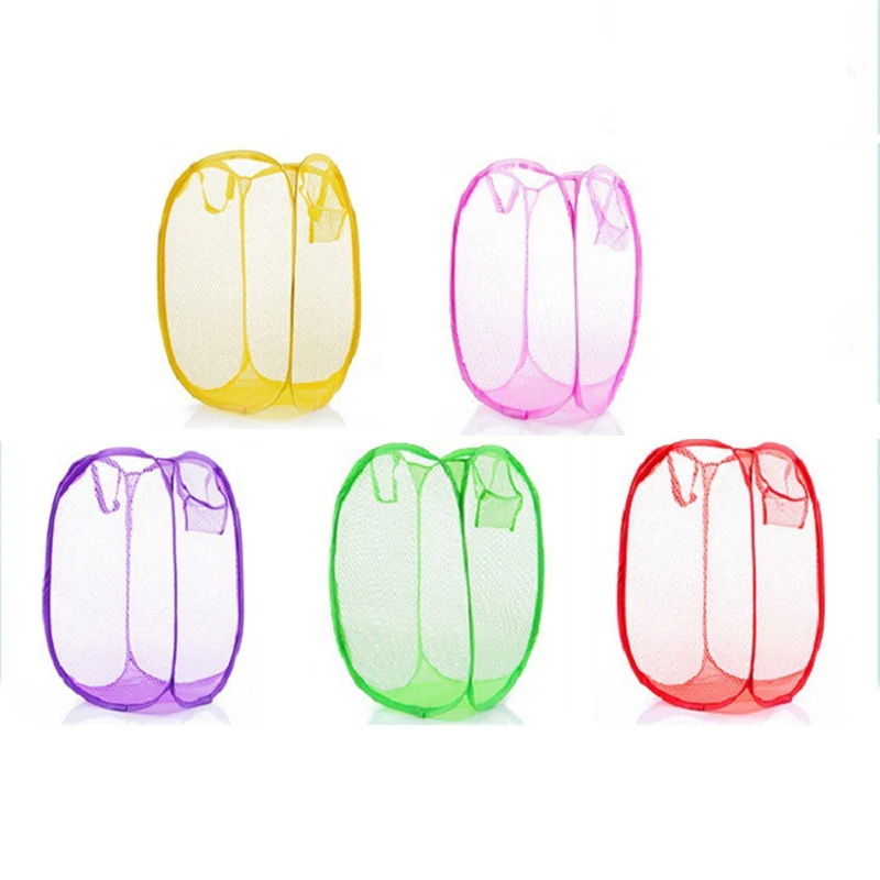 Botique-4Pc/الكثير شبكة سلة الغسيل القابلة للطي الملابس القذرة/سلة تخزين الألعاب التشطيب سلة Botique-4Pc/الكثير شبكة سلة الغسيل القابلة للطي الملابس القذرة/سلة تخزين الألعاب التشطيب سلة