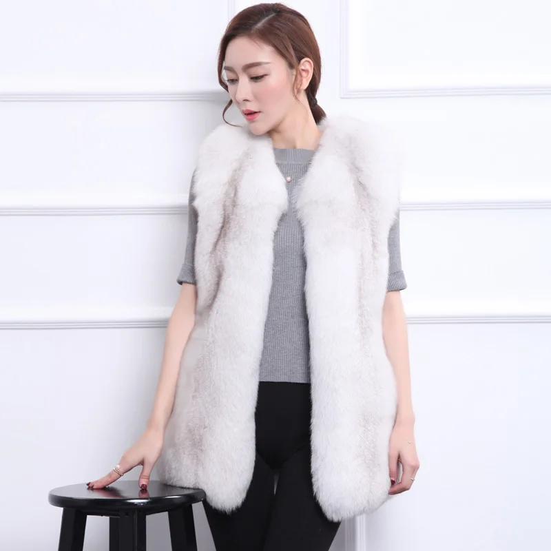 Nouveauté black Gilet Fourrure En Spéciale Manteaux Naturelle Veste Renard De Longue White Offre Vestes Arctique Femmes Vison Vests2019 4gTxA6nq5